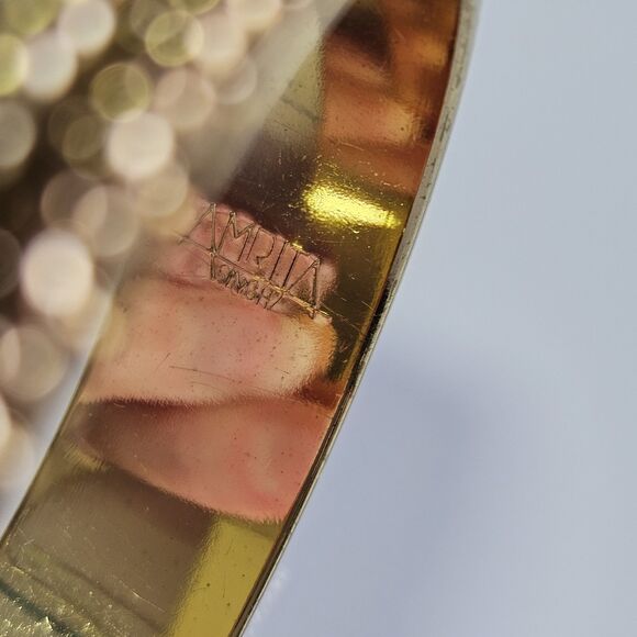 **Final Sale** Amrita Singh Totec Gold Tone Silver Tone Bangle Bracelet 7.75" - Picture 8 of 12